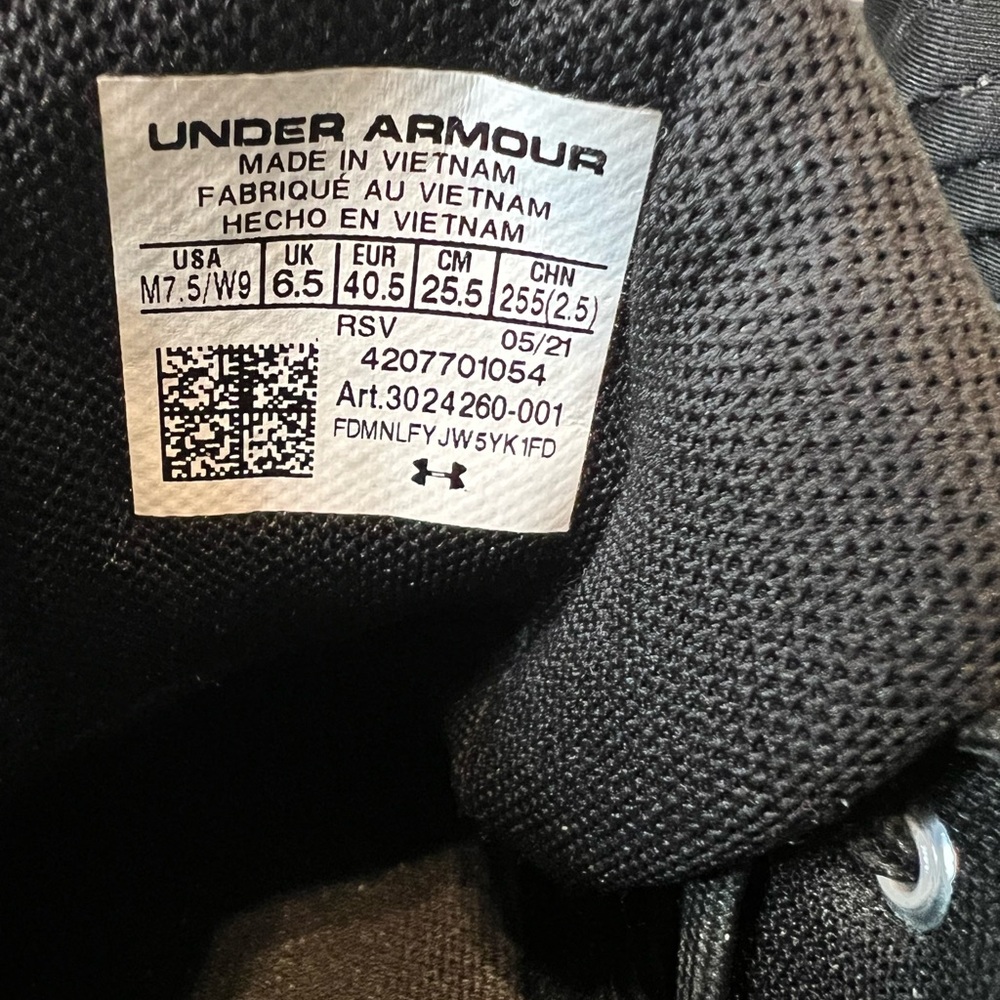 Under Armour Black and White High-Top Sneakers - Picture 6 of 6